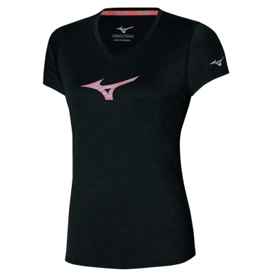 Camisa Mizuno Impulse Core RB Tee Mujer Negros - Chile M853KSJPNM